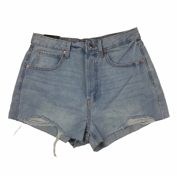 Wild Fable Super High Rise Cut Off Jean Short Light Wash Distressed Women 8 / 29 - Picture 3 of 6